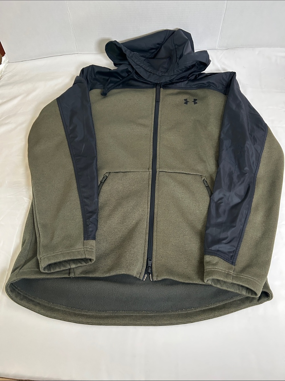 Under Armour Men's ColdGear Swacket Hooded Jacket Green Black Large ColdGear